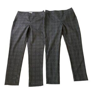 2 Pairs Calvin Klein Gray Checkered Plaid Dress Pants Size 10